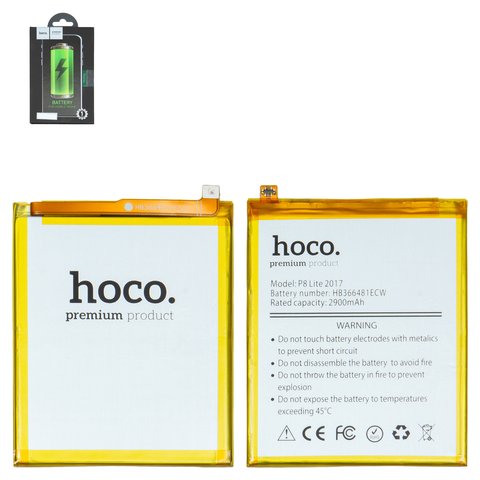 Акумулятор Hoco HB366481ECW для Huawei P Smart, P10 Lite, P8 Lite 2017 , Li Polymer, 3,82 B, 2900 мАг, PRA LA1, PRA LX2, PRA LX1, PRA LX3