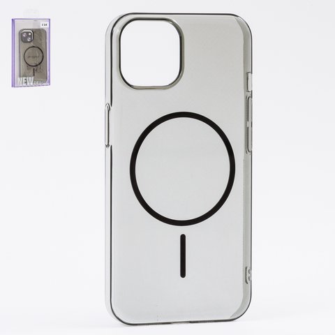 Чехол Fully PC MagSafe для iPhone 14, черный, прозрачный, магнитный, пластик
