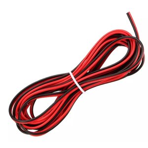 Провод двойной в силиконовой изоляции 26AWG, 0,13 мм², 1 м, черный, красный