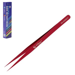 Пинцет монтажный Mechanic AK KING11, прямой, 140 мм, красный