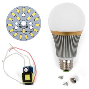 LED Light Bulb DIY Kit SQ-Q23 9 W (cold white, E27), Dimmable LED Light Bulb DIY Kit SQ-Q23 9 W (cold white, E27), Dimmable